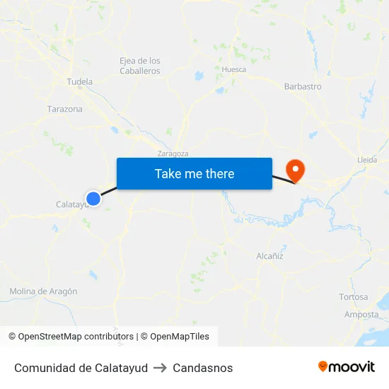 Comunidad de Calatayud to Candasnos map