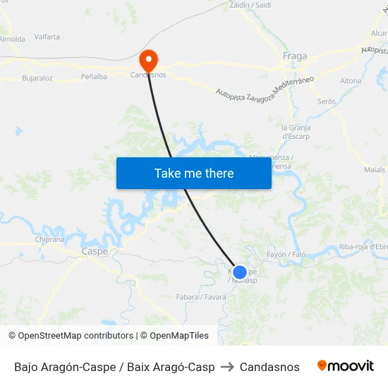 Bajo Aragón-Caspe / Baix Aragó-Casp to Candasnos map