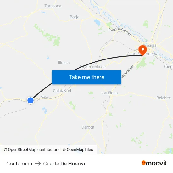 Contamina to Cuarte De Huerva map