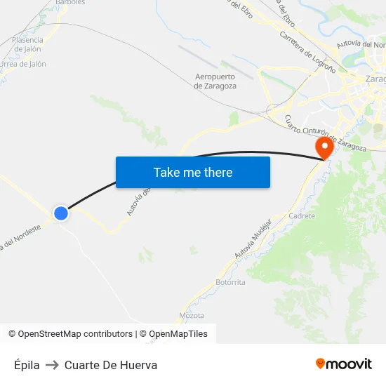 Épila to Cuarte De Huerva map