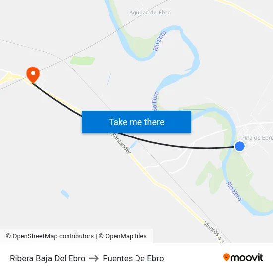 Ribera Baja Del Ebro to Fuentes De Ebro map