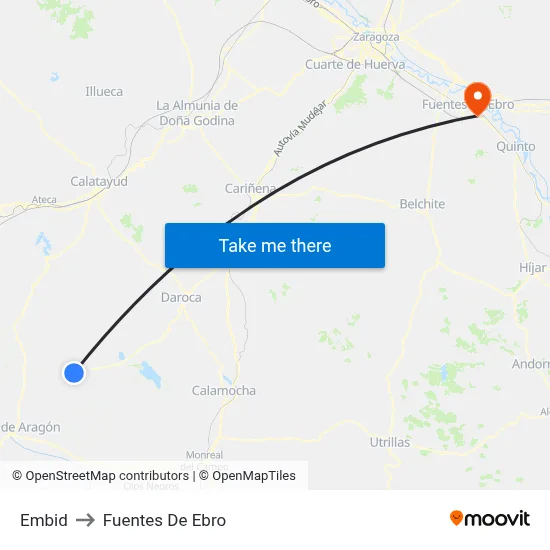 Embid to Fuentes De Ebro map