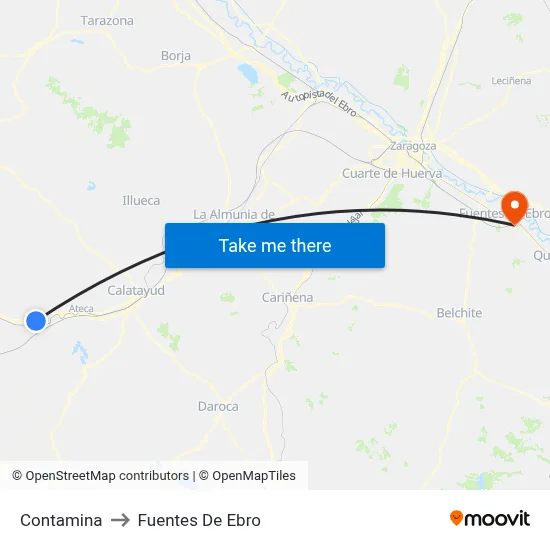 Contamina to Fuentes De Ebro map