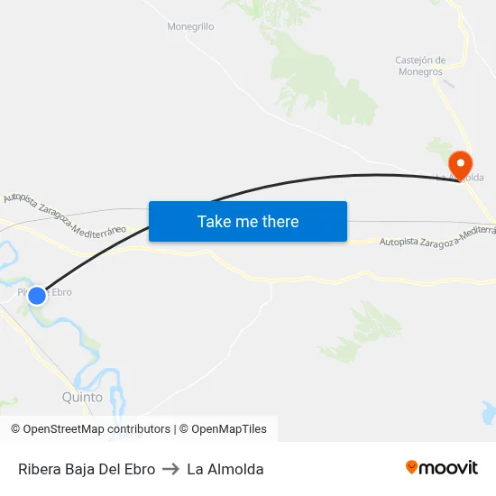 Ribera Baja Del Ebro to La Almolda map