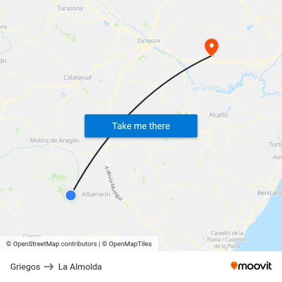 Griegos to La Almolda map