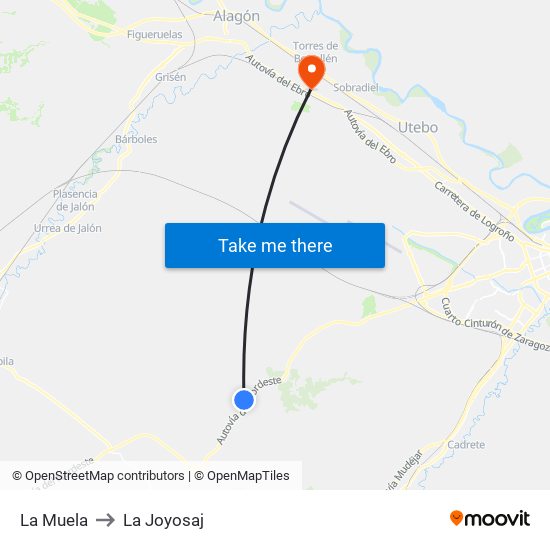 La Muela to La Joyosaj map