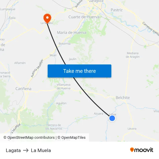 Lagata to La Muela map