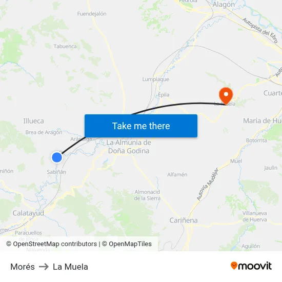 Morés to La Muela map