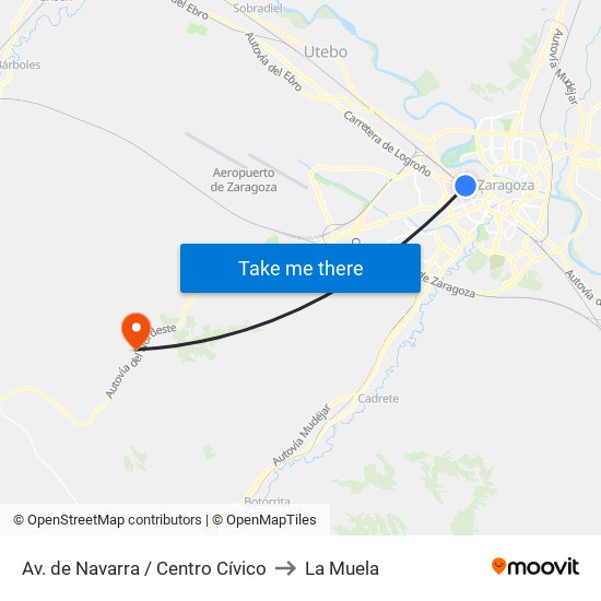 Av. de Navarra / Centro Cívico to La Muela map