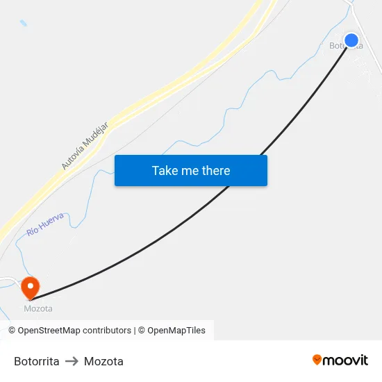 Botorrita to Mozota map