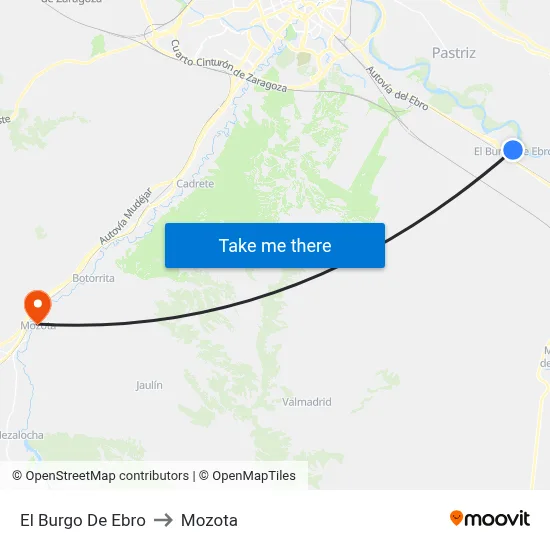 El Burgo De Ebro to Mozota map