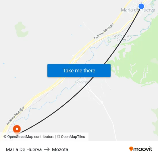 María De Huerva to Mozota map