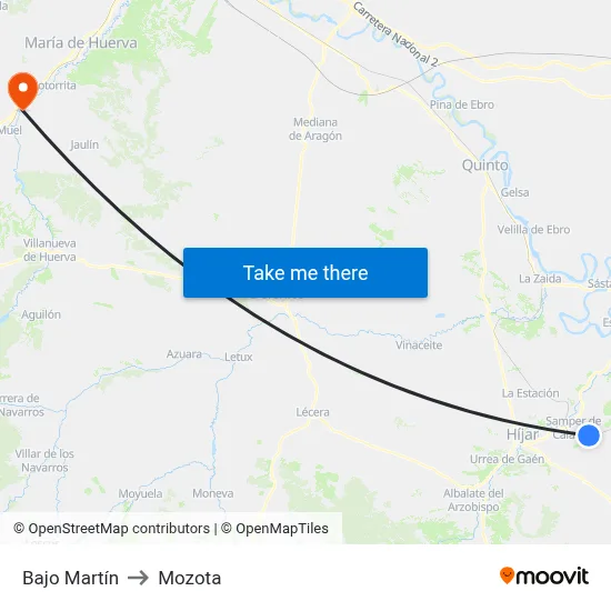 Bajo Martín to Mozota map