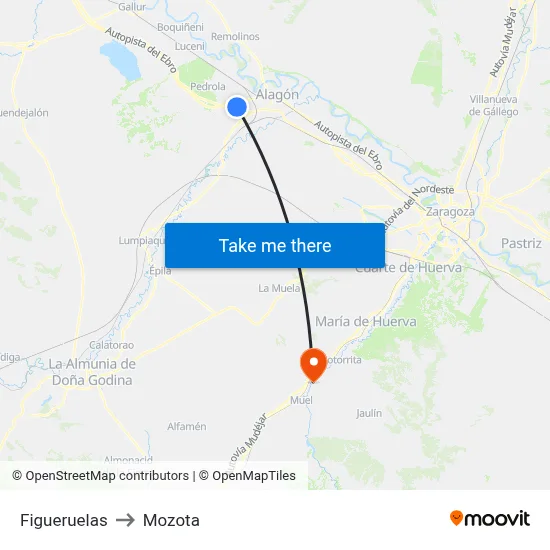 Figueruelas to Mozota map
