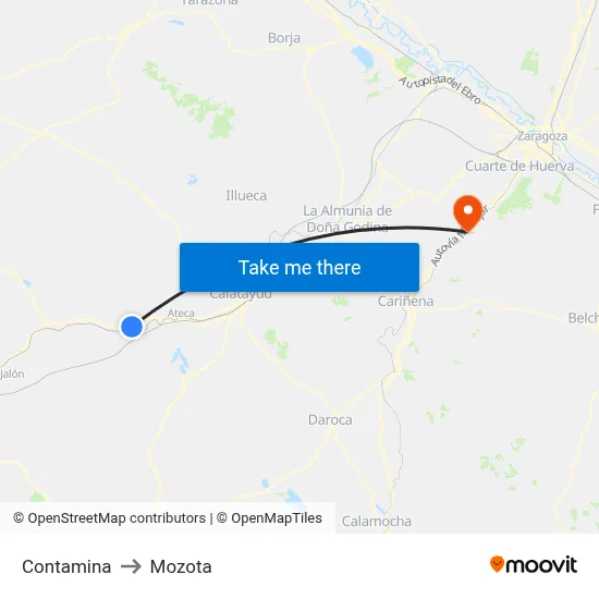 Contamina to Mozota map