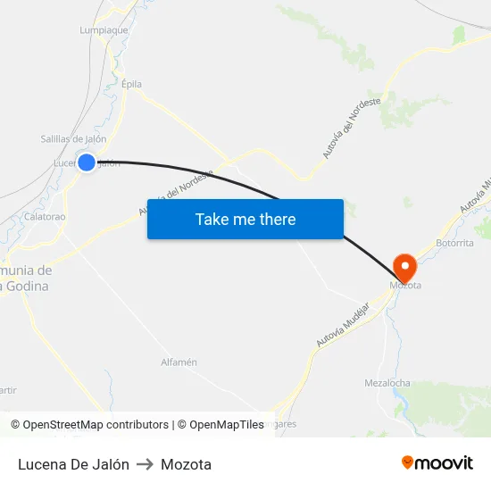 Lucena De Jalón to Mozota map