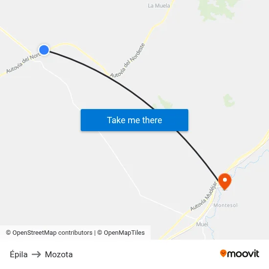 Épila to Mozota map