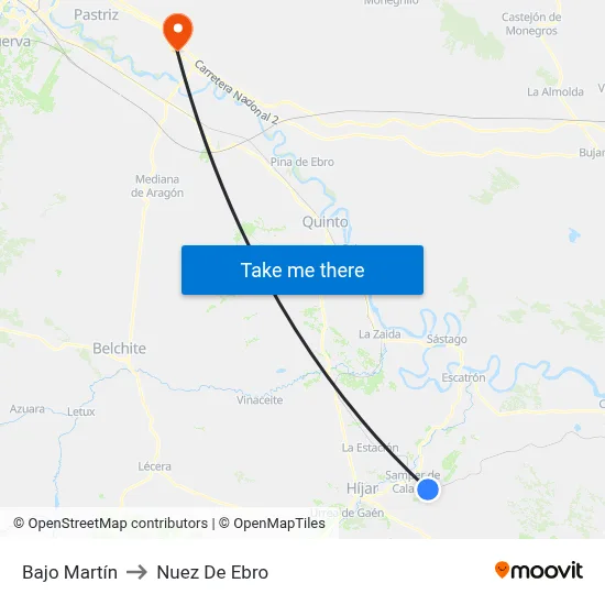 Bajo Martín to Nuez De Ebro map
