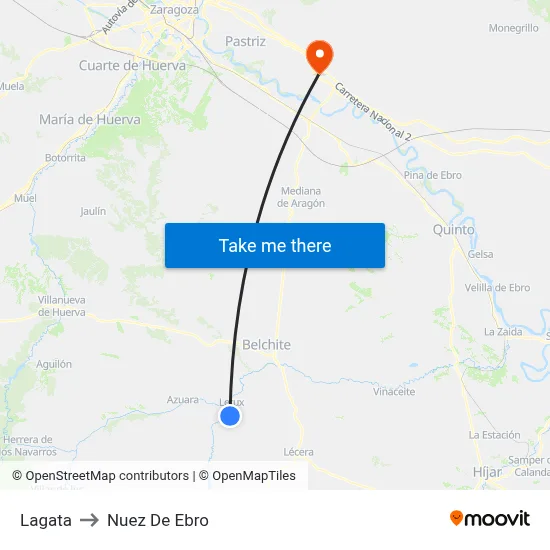 Lagata to Nuez De Ebro map