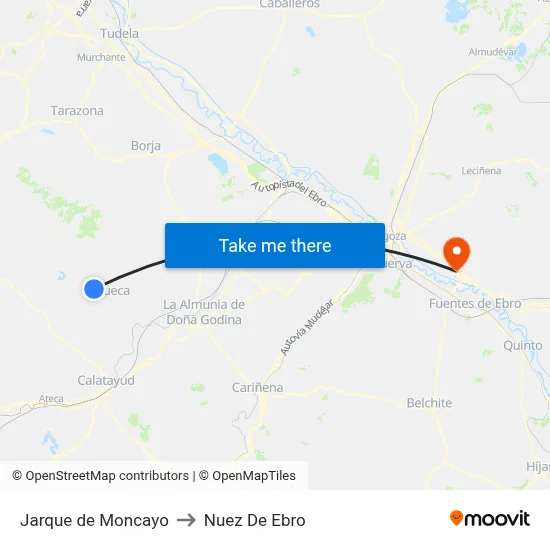Jarque de Moncayo to Nuez De Ebro map