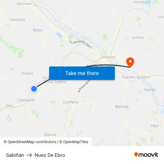 Sabiñán to Nuez De Ebro map