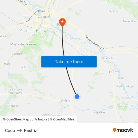 Codo to Pastriz map