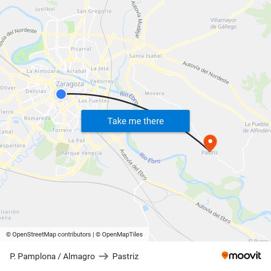 P. Pamplona / Almagro to Pastriz map