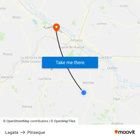 Lagata to Pinseque map