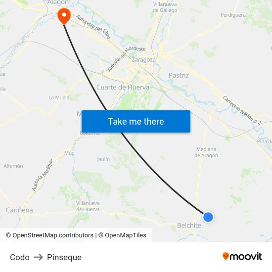 Codo to Pinseque map