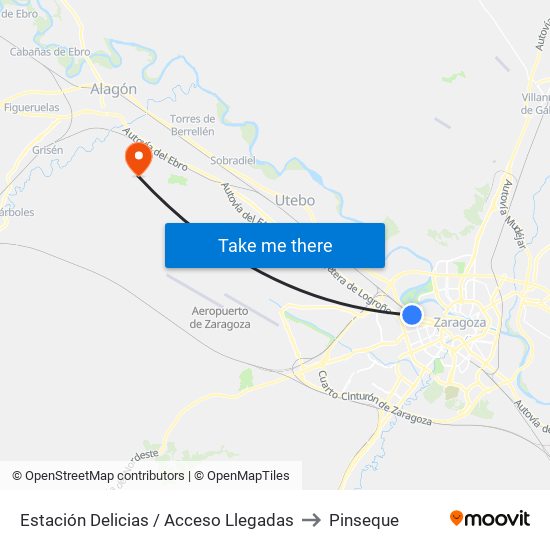 Estación Delicias / Acceso Llegadas to Pinseque map