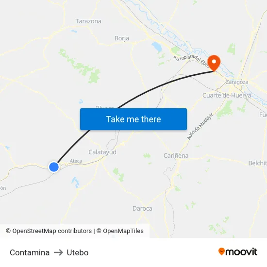 Contamina to Utebo map