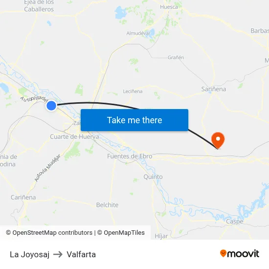 La Joyosaj to Valfarta map