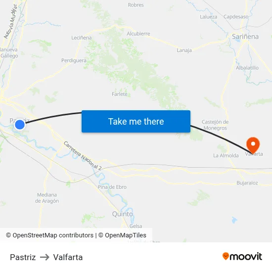 Pastriz to Valfarta map