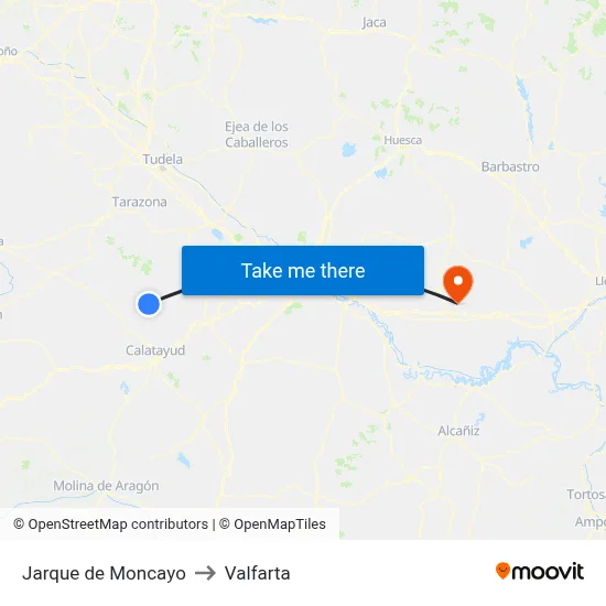 Jarque de Moncayo to Valfarta map
