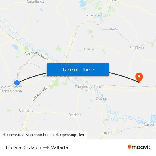 Lucena De Jalón to Valfarta map
