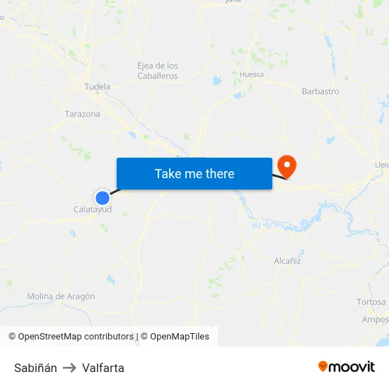 Sabiñán to Valfarta map