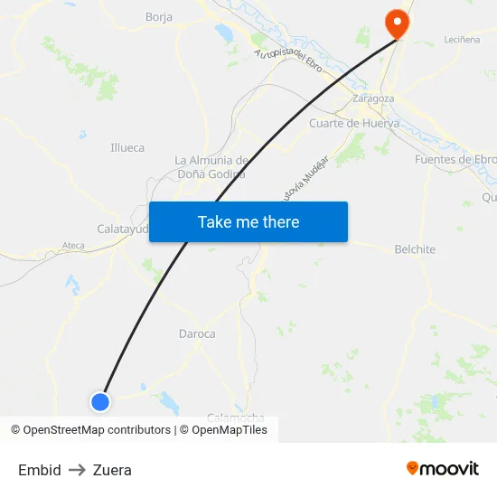 Embid to Zuera map