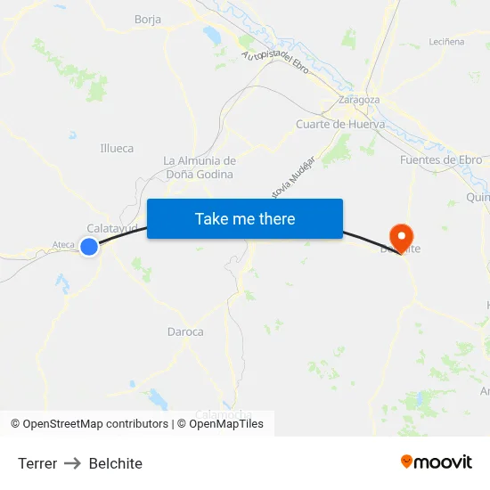 Terrer to Belchite map