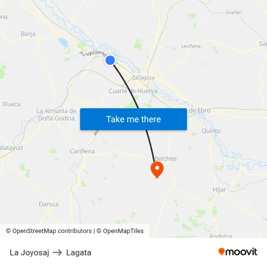 La Joyosaj to Lagata map