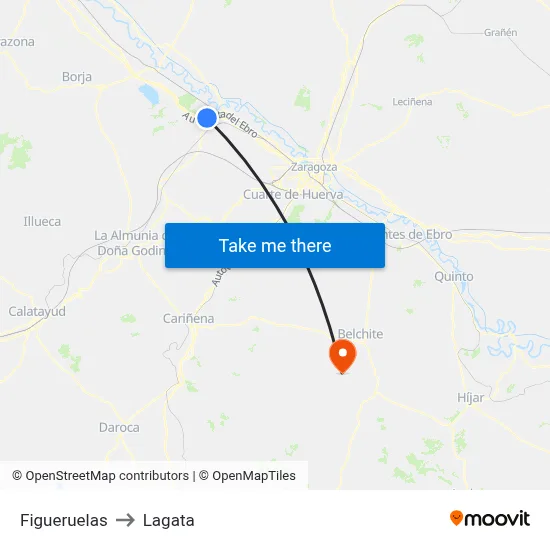 Figueruelas to Lagata map