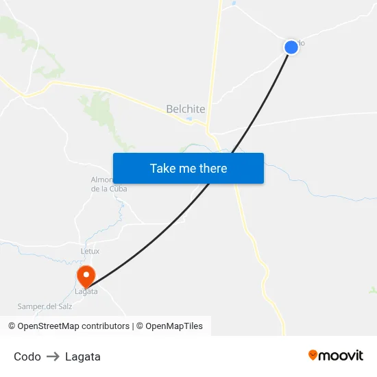 Codo to Lagata map