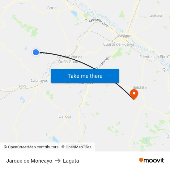 Jarque de Moncayo to Lagata map