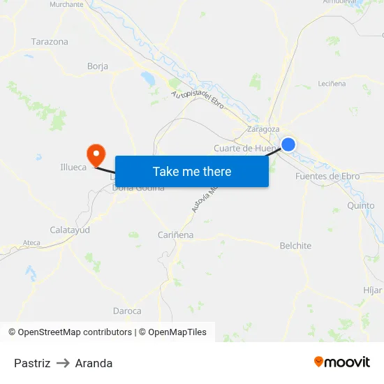 Pastriz to Aranda map
