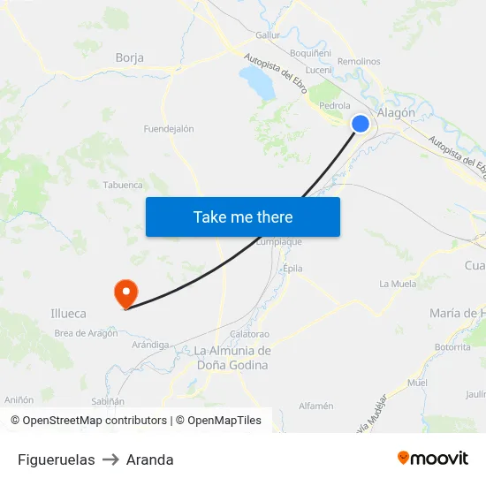 Figueruelas to Aranda map