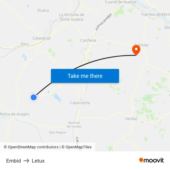 Embid to Letux map