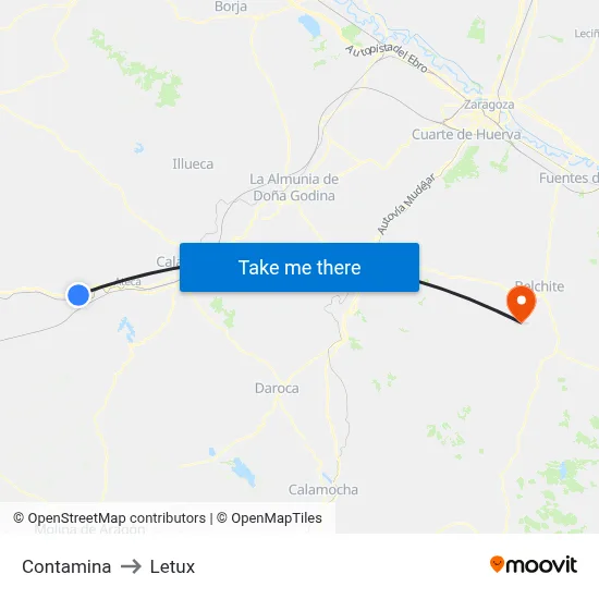 Contamina to Letux map