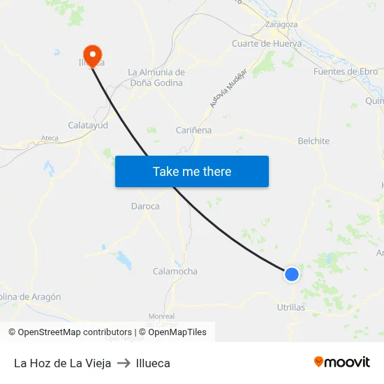 La Hoz de La Vieja to Illueca map