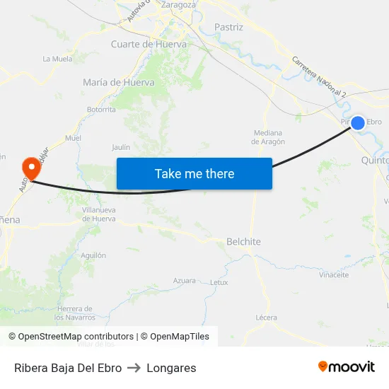Ribera Baja Del Ebro to Longares map