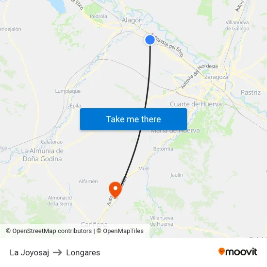 La Joyosaj to Longares map
