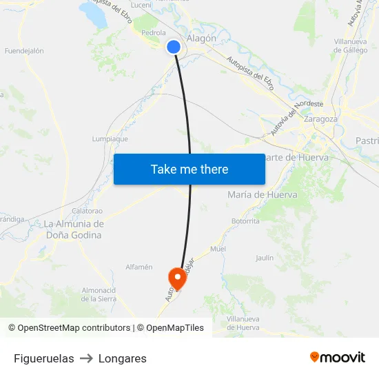 Figueruelas to Longares map